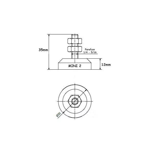 Nivelador de máquina borracha - desenho técnico
